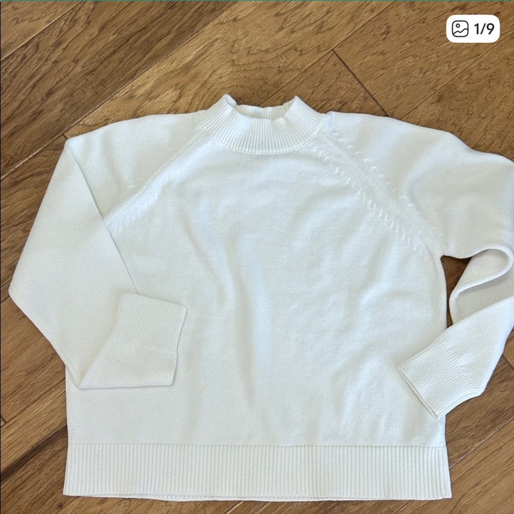 Quince White Mock Neck Sweater - XS